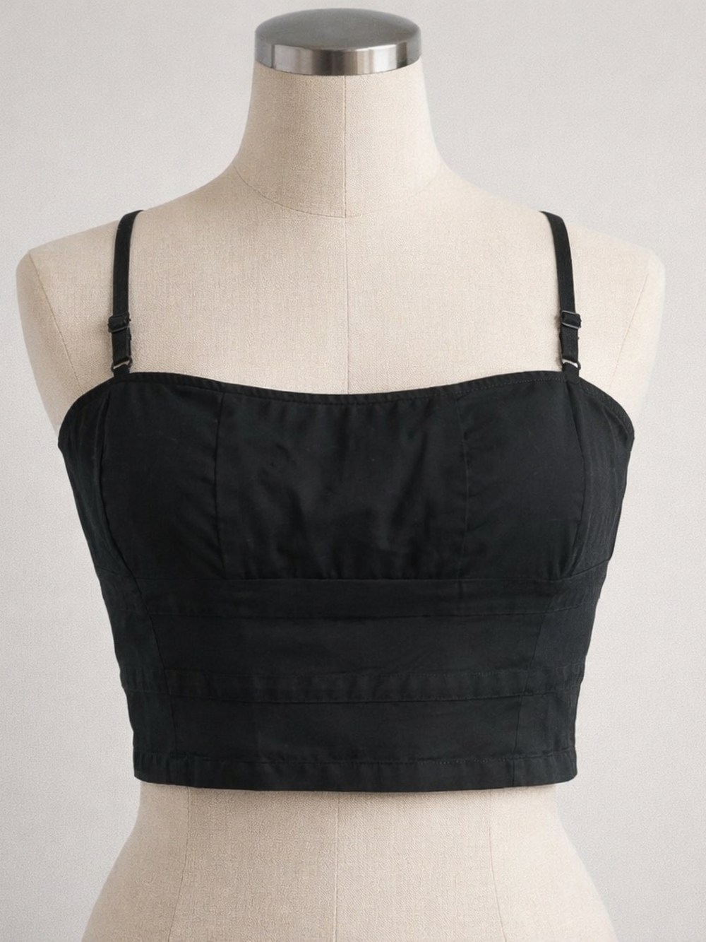 Prada Black Cropped Bustier with Adjustable Straps SIZE UKNOWN